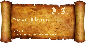 Muzsai Bónis névjegykártya